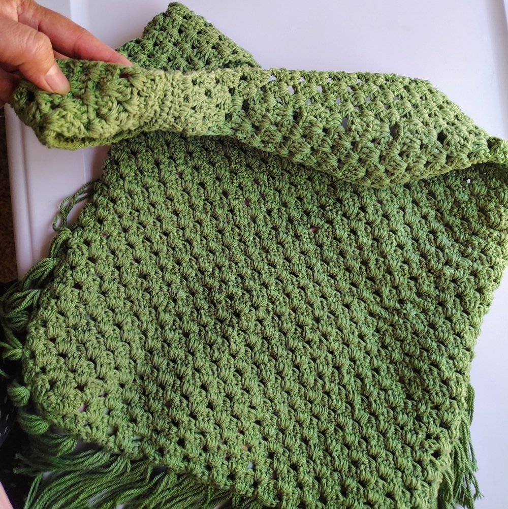 NWOT Handmade Tote Shoulder Bag Boho Chic Crochet Olive Green, Lightweight. - Picture 11 of 16